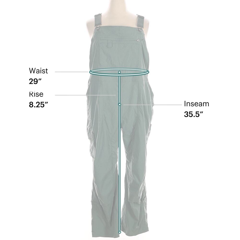 Duluth Trading Co Women’s XXL Green Utility Bib Overalls Cargo Stretch Workwear - Picture 6 of 7